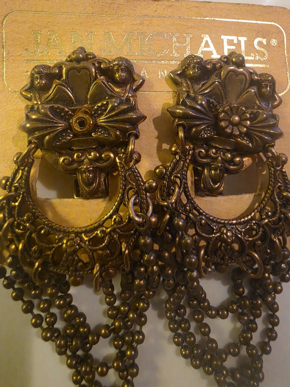 Stunning authentic vintage Jan Michaels San Francisco statement clip-on earrings